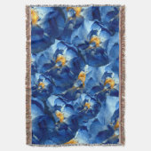 Blauwe Rozen Bloemen Foto Patroon Gooi Deken (Voorkant Verticaal)