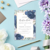 Blauwe Rozen Bloemen Nuestra Boda Spaans Bruiloft Acryl Uitnodigingen (Insitu (Huwelijk))