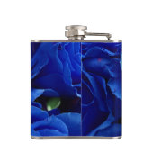 Blauwe rozen bloemen plant romance heupfles (Achterkant)