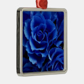 Blauwe rozen bloemen plant romance metalen ornament (Rechts)