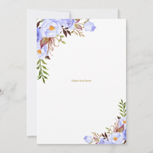 Blauwe Rozen Bloemen Verrassing 50ste Verjaardagsf Kaart (Achterkant)