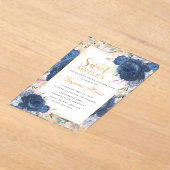 Blauwe Rozen Bloemenzoet Zestien 16 Verjaardag Acryl Uitnodigingen (Laagn)