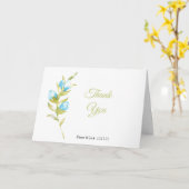 Blauwe Rozen Bodemweddenschappen Bedankt kaarten (Gele Bloem)