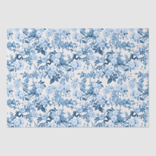 Blauwe Rozen  Botanische Tuin Tissuepapier (Voorkant)