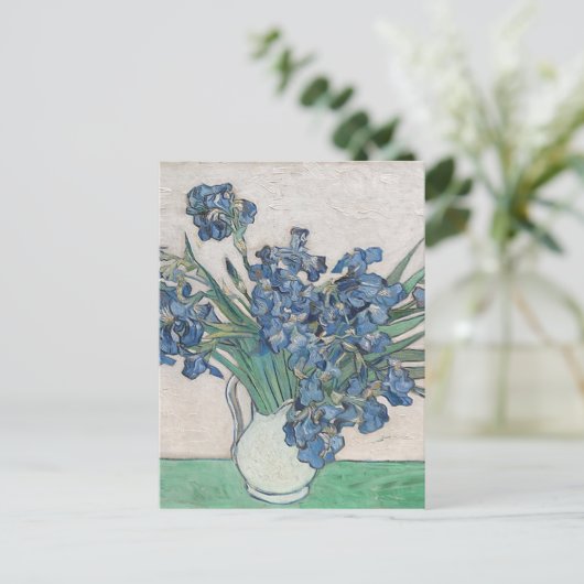 Blauwe rozen briefkaart (Staand voorkant)