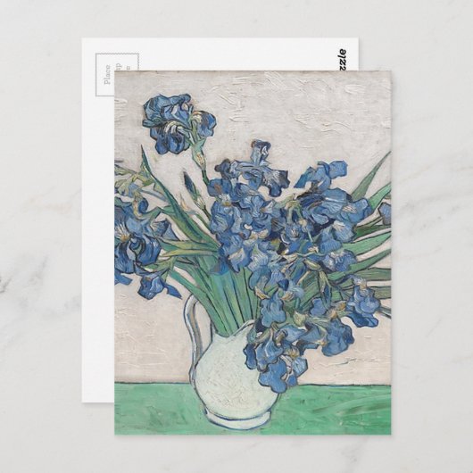 Blauwe rozen briefkaart (Voorkant / Achterkant)