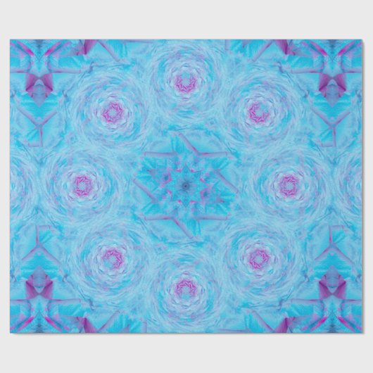 Blauwe Rozen Broche Cadeaupapier (Vlak)
