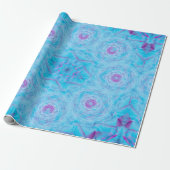 Blauwe Rozen Broche Cadeaupapier (Uitgerold)