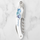 Blauwe Rozen bruidsmeisje Kurkentrekker (Achterkant)