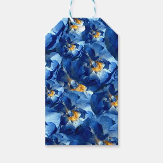 Blauwe rozen Cadeau Labels Cadeaulabel (Voorkant)