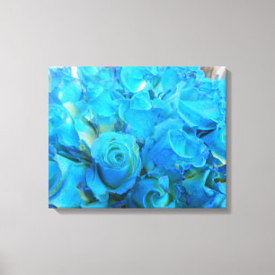 Blauwe Rozen Canvas Afdruk