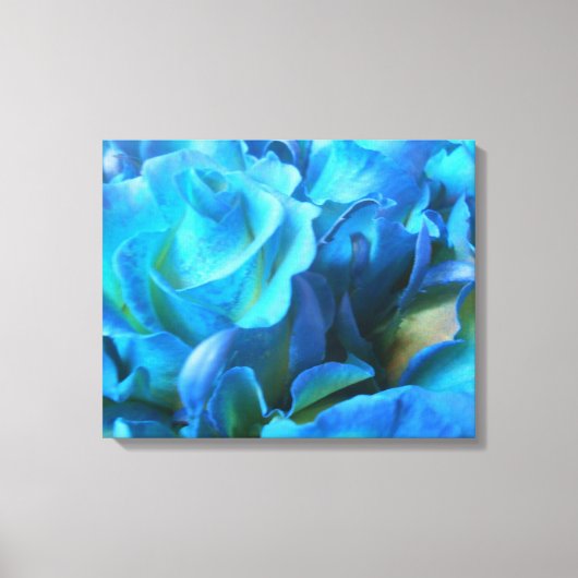 Blauwe Rozen Canvas Afdruk (Voorkant)