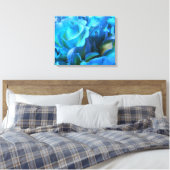 Blauwe Rozen Canvas Afdruk (Insitu (Slaapkamer))