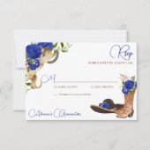 Blauwe Rozen  Charro Westerne Quinceanera RSVP (Voorkant)