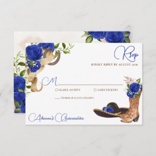 Blauwe Rozen Charro Westerne Quinceanera RSVP