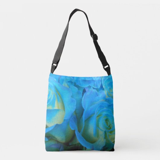 Blauwe Rozen Crossbody Tas (Achterkant)