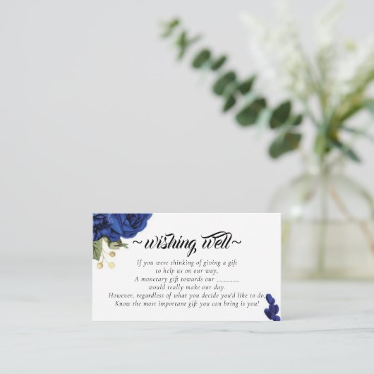 Blauwe Rozen die goed willen trouwen Informatiekaartje (Staand voorkant)