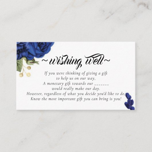Blauwe Rozen die goed willen trouwen Informatiekaartje (Voorkant)