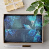  Blauwe Rozen Donkere Ephemera Weefselpapier Tissuepapier (Geschenk)