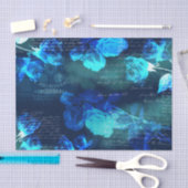  Blauwe Rozen Donkere Ephemera Weefselpapier Tissuepapier (Craft)