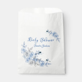 Blauwe Rozen Dragonfly Baby shower Bedankzakje