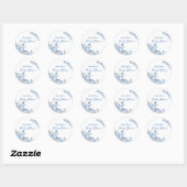 Blauwe Rozen Dragonfly Baby shower Ronde Sticker (Vel)