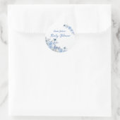 Blauwe Rozen Dragonfly Baby shower Ronde Sticker (Tas)