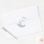 Blauwe Rozen Dragonfly Baby shower Ronde Sticker (Envelop)