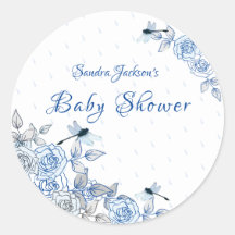 Blauwe Rozen Dragonfly Baby shower