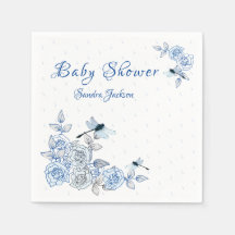Blauwe Rozen Dragonfly Baby shower