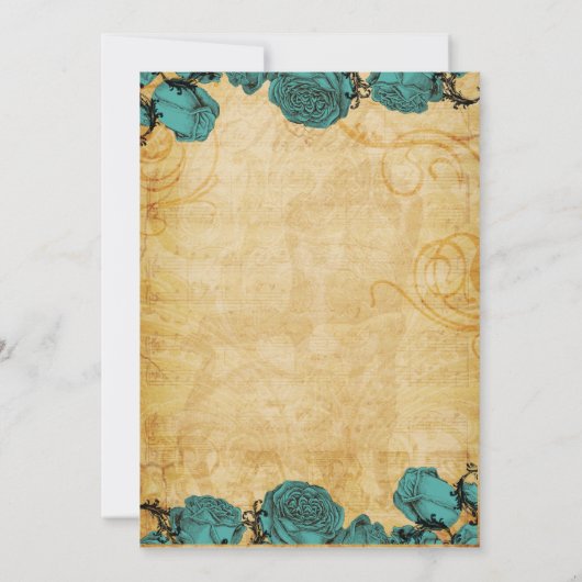 Blauwe Rozen Eiffeltoren Quinceañera Kaart (Achterkant)