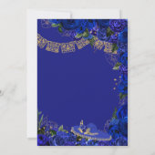 Blauwe Rozen Elegant Charro Quinceanera Kaart (Achterkant)