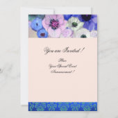 BLAUWE ROZEN EN ANEMOON BLOEMEN BRUIDSSLUIER KAART (Achterkant)