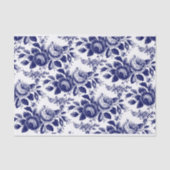 Blauwe rozen en bijen decoupage tissuepapier (Voorkant)