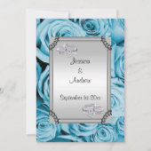 Blauwe Rozen en diamanten trouwringen Kaart (Voorkant)