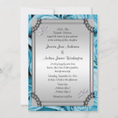 Blauwe Rozen en diamanten trouwringen Kaart (Achterkant)