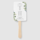 Blauwe Rozen en Eucalyptus Evenementenorde Handwaaier (Achterkant)