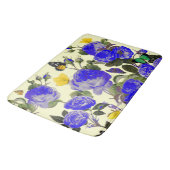 BLAUWE ROZEN EN GELE VLINDERS WIT BADMAT (Gekanteld)