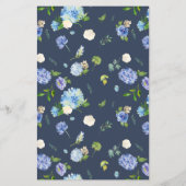 Blauwe Rozen en Hydrangea Baby Brunch Invitation (Achterkant)