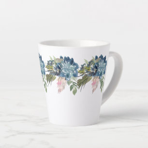 Blauwe Rozen en Iris hedendaagse latte Mok