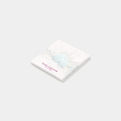 Blauwe Rozen en Kroon Bloemstuk Bruiloft Post-it® Notes (Schuin)