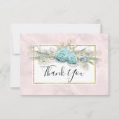 Blauwe Rozen en kroonflora Bouquet Dank u Bedankkaart (Voorkant)