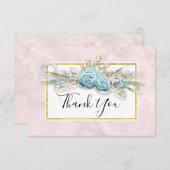 Blauwe Rozen en kroonflora Bouquet Dank u Bedankkaart (Voorkant / Achterkant)