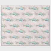 Blauwe Rozen en kroonflora Bouquet Pattern Cadeaupapier (Vlak)