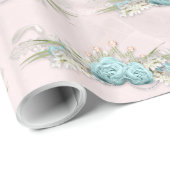Blauwe Rozen en kroonflora Bouquet Pattern Cadeaupapier (Rol Hoek)