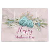 Blauwe Rozen en kroonFloral Bouquet Moederdag Groot Cadeauzakje (Voorkant)