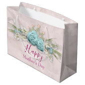 Blauwe Rozen en kroonFloral Bouquet Moederdag Groot Cadeauzakje (Achterkant Gekanteld)