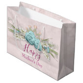 Blauwe Rozen en kroonFloral Bouquet Moederdag Groot Cadeauzakje (Voorkant Gekanteld)