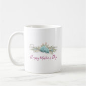 Blauwe Rozen en kroonFloral Bouquet Moederdag Koffiemok (Links)