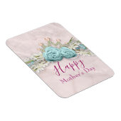 Blauwe Rozen en kroonFloral Bouquet Moederdag Magneet (Rechterzijde)